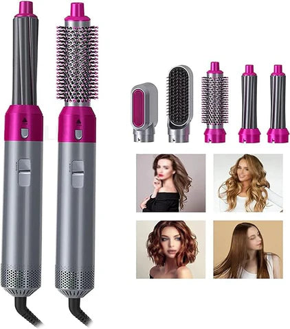 Cabello de Salón en Minutos! Cepillo 5 en 1 + Plancha Keratin