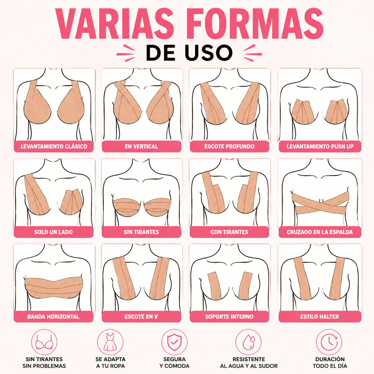 Cinta Boob Tape - La cinta que transforma tu look.