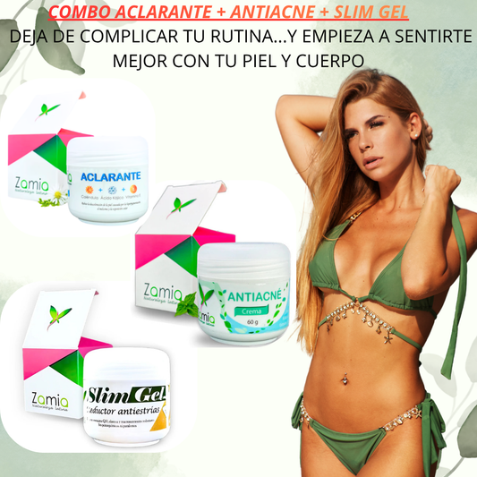 COMBO ACLARANTE + ANTIACNE + SLIM GEL - ✨ Tu rutina completa en un solo combo (fácil y práctico)”